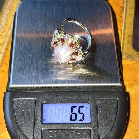 Tiffany Stone Red Garnet Sterling Silver Cocktail Ring Size 9 - Picture 9 of 9